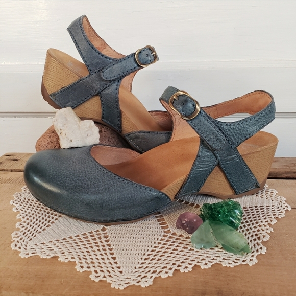 Denim Dansko Tiffani Strappy Clog Sandal Mary Jane 11.5-12 - Picture 1 of 10